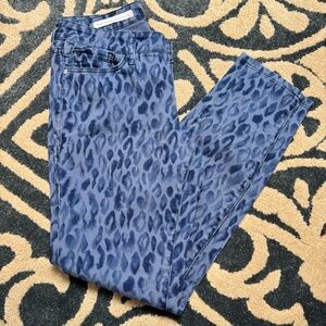 Pilcro and the Letterpress Blue Animal Print Skinny Jeans